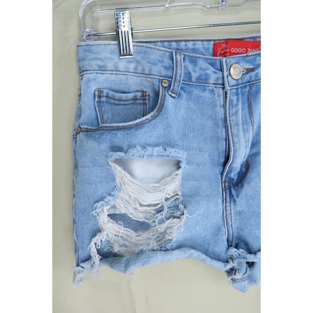 Gogo Jeans Denim Shorts Light Wash Distressed Shortie Bootie Women's Size 9/29 - Picture 2 of 8